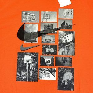 The Nike Tee Photo Basketball Hoops T-Shirt - Men's X-large Orange Or White